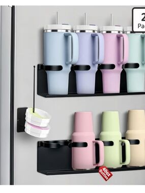 Magnetic Mug and Tumbler Holder Set - Pastel Colors